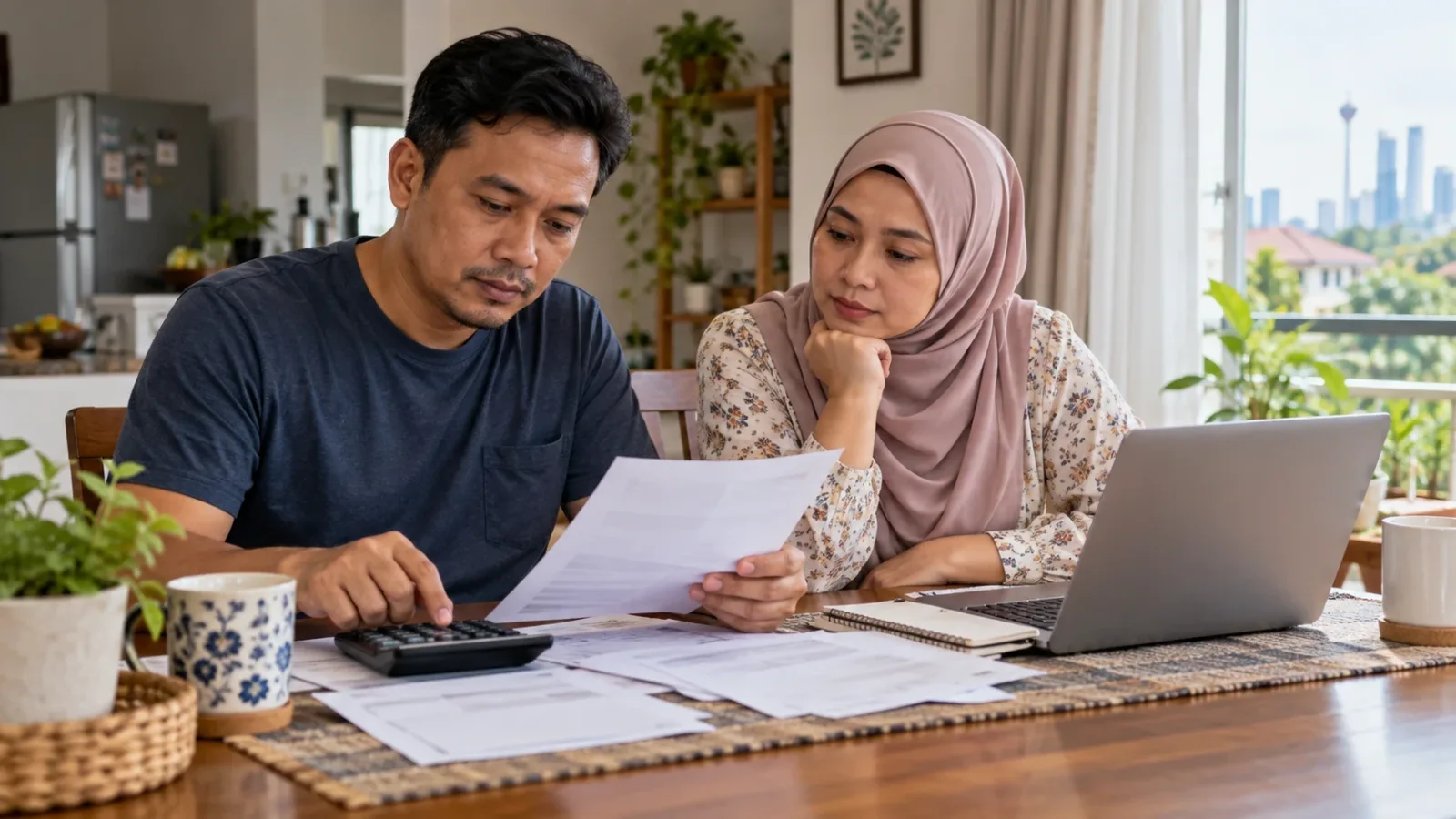 Ilustrasi AI: Gambaran umum keluarga meneliti dokumen kewangan. Bukan gambaran keputusan Belanjawan 2027.