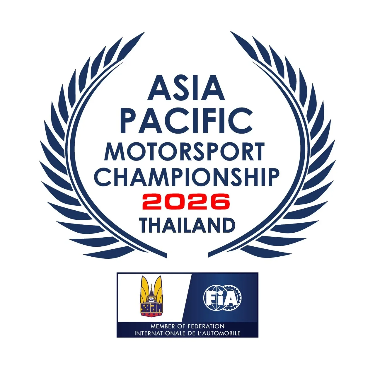 Identiti rasmi APMC 2026 di Thailand, yang mempertandingkan Assetto Corsa dan iRacing dalam disiplin e-sukan. Grafik: APMC 2026