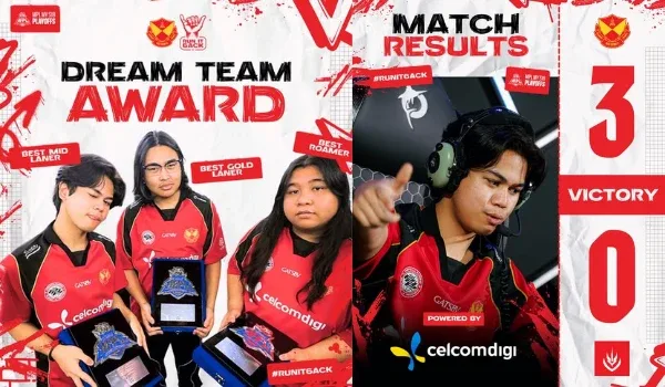 Grafik kemenangan SRG 3-0 ke atas Team Rey dalam playoff MPL Malaysia Musim Ke-18.